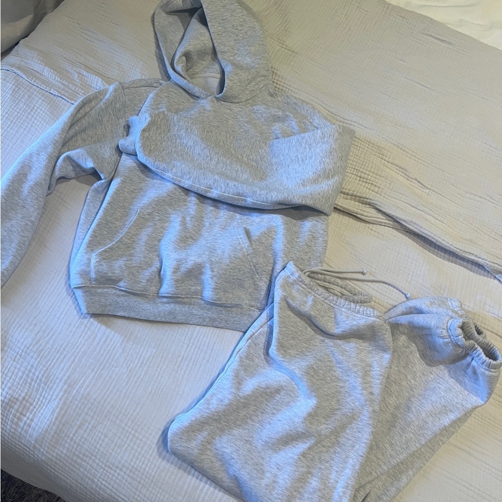 Gray Hoodie and Sweatpants Set